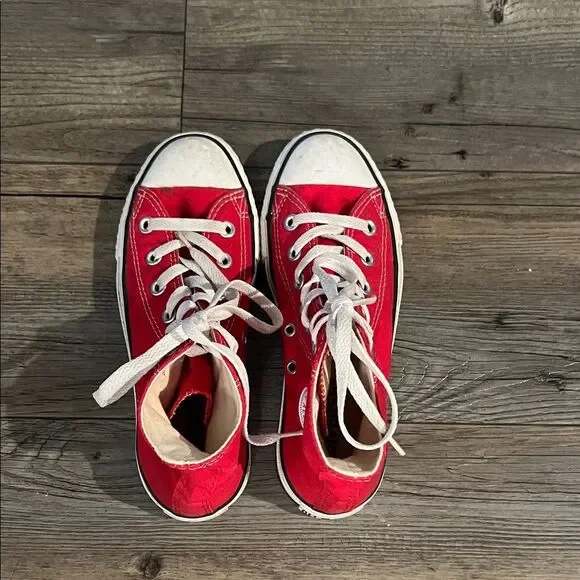 Converse Classic Red High-Tops with White Accents - Picture 5 of 8